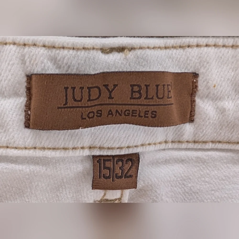 Judy Blue Crop Wide Jeans Whote High Waisted, 15/32 - Picture 4 of 5